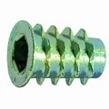 Midwest Fastener Hex Drive Threaded Insert, M6-1.00 Int Thrd Sz, 16 mm L, Zinc Alloy, 6 PK 32766